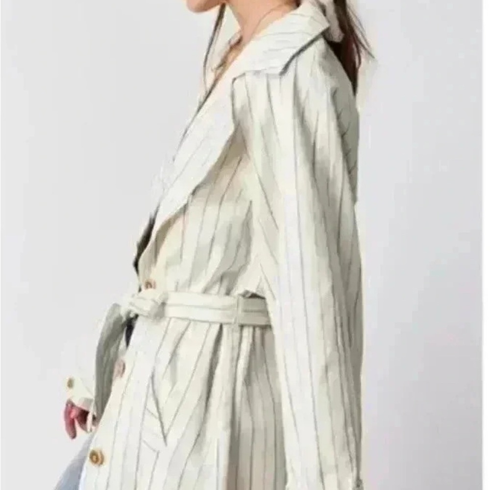 We The Free / Free People Melia Mac Linen Blend Contemporary & cool Trench Coat - Picture 2 of 9